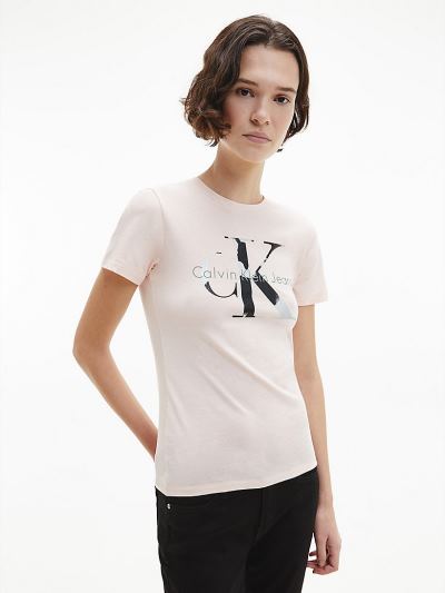 Calvin Klein Ruhák HU632772 | Calvin Klein Logo Női Póló Rózsaszín